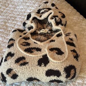 Leopard Print Cream and Black Women's Sweater